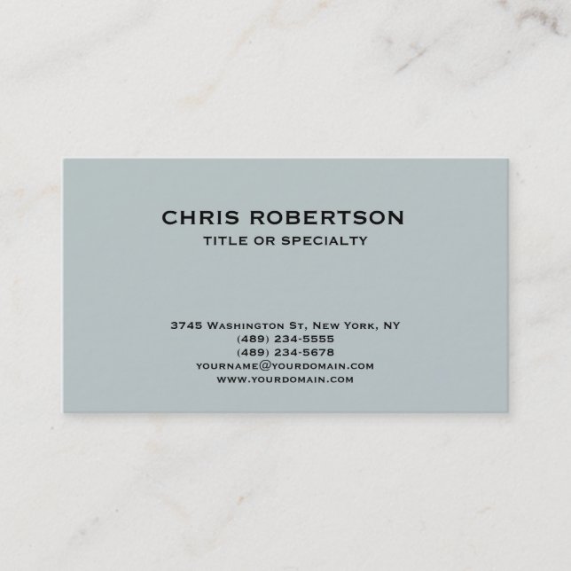Blue Modern Simple Schlicht Business Card Visitenkarte (Vorderseite)