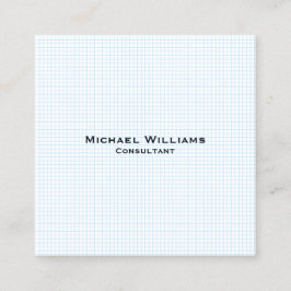 Blue Modern Trendy Karos Minimalistisch Beruflich Quadratische Visitenkarte