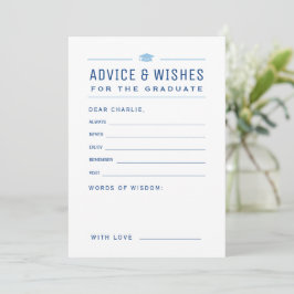 Blue Modern Typography Graduate advice & wishes Hinweiskarte