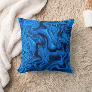 Blue Modern Watercolor Art Kissen