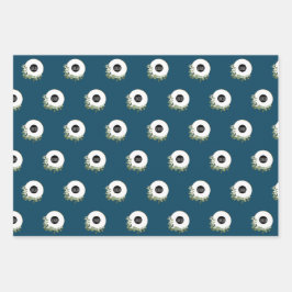 Blue Modern Wreath Custom Firmenlogo Geschenkpapier Set