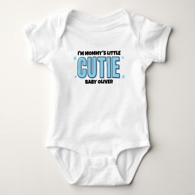 Blue Mommy Little Süsse Personalisiert Baby Strampler (Vorderseite)