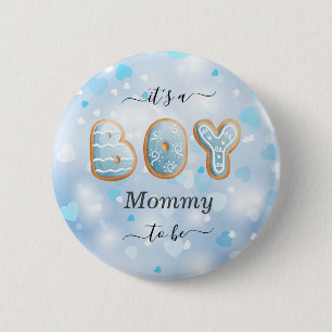 Blue Mommy to Be Boy Baby Shower Button