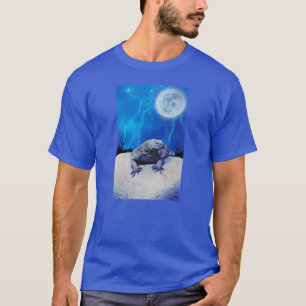 Blue Monitor Lizard Dragon Reply Fantasy Art T-Shirt