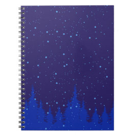 Blue Monochromatic Snowy Weihnachtsdesign Notizblock