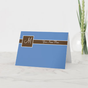 Blue Monogram Card