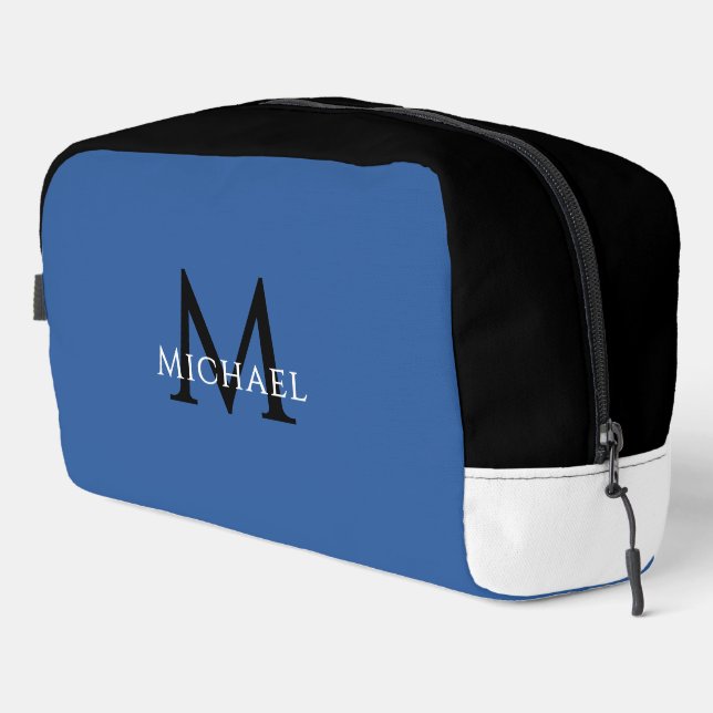 Blue Monogram – Groomsman Golf Weekend Travel Waschbeutel (Rechte Ecke)