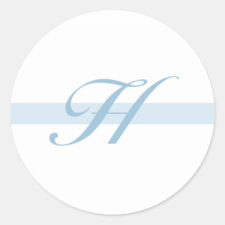 Blue Monogram H Runder Aufkleber