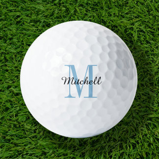 Blue Monogram Initial and Name Personalisiert Golfball