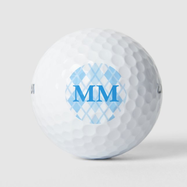 Blue Monogram Initial Golfball (Vorderseite)
