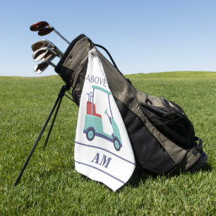 Blue Monogram Initial Golfhandtuch