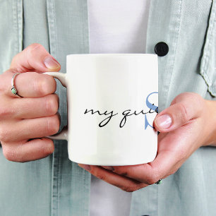Blue Monogram Initial _my ruhige space_ Design 11o Kaffeetasse