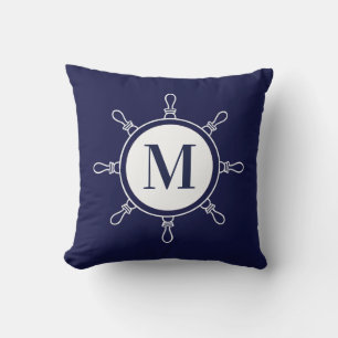 Blue Monogram Kissen