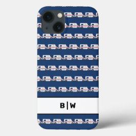 Blue Monogram Mail Carrier Postwagen Case-Mate iPhone Hülle