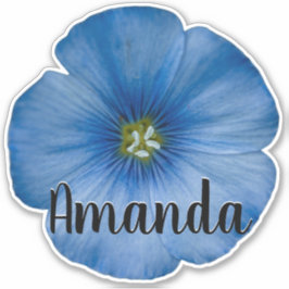 Blue Monogram Name Blume Art Pflanze Niedlich Hübs Aufkleber