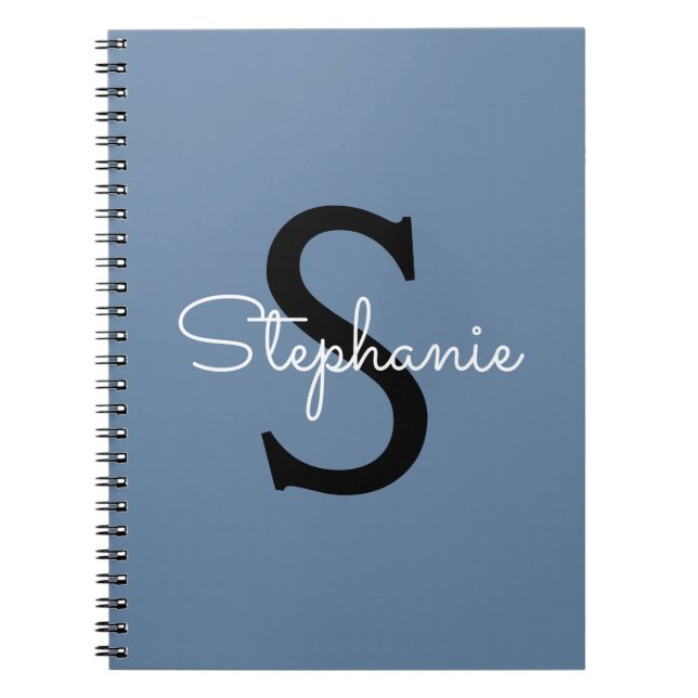 Blue Monogram Name  Notizblock (Vorderseite)