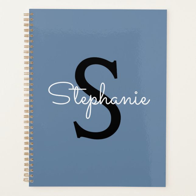 Blue Monogram Name  Planer (Vorderseite)