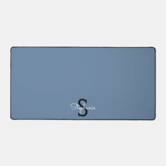 Blue Monogram Name Schreibtischunterlage