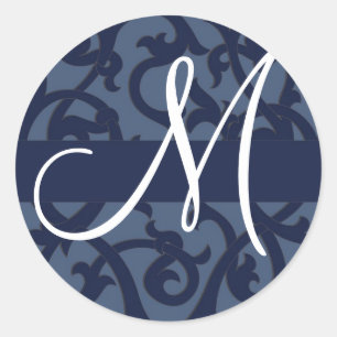 Blue Monogram Sticker