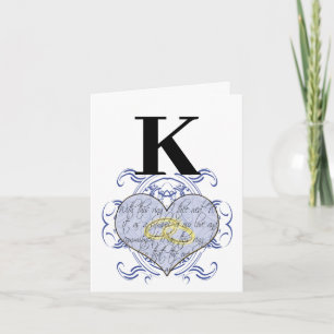 Blue Monogram Wedding Vow Herzlichen Dank Dankeskarte