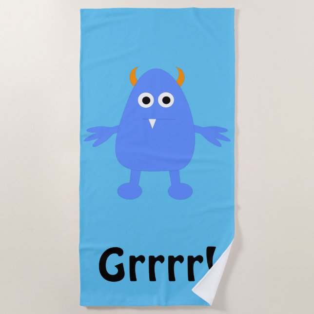 Blue Monster - Beach Blanket Strandtuch (Vorderseite)