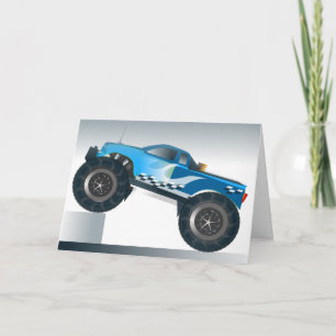 Blue Monster Truck Birthday Card Karte