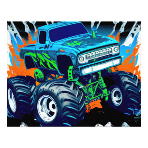 Blue Monster Truck Fotodruck