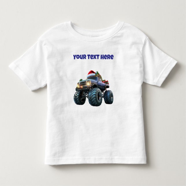Blue Monster Truck Kleinkind T Shirt bearbeitbar (Vorderseite)