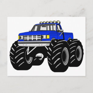 BLUE MONSTER TRUCK POSTKARTE