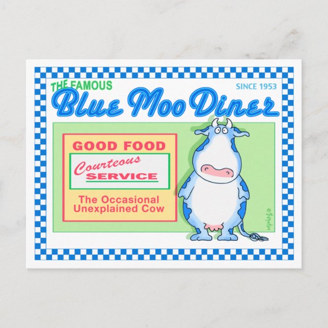 BLUE MOO DINER von Boynton Postkarte (Vorderseite)