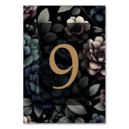 Blue Moody Floral Table 9 Tischnummer