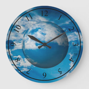 Blue Moon - Acrylic Wall Clock Große Wanduhr