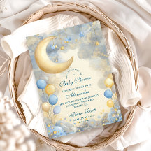 Blue Moon and Stars Baby Dusche