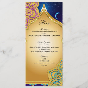 Blue Moon Arabian Nights Glam Gold Purple Menü Menükarte