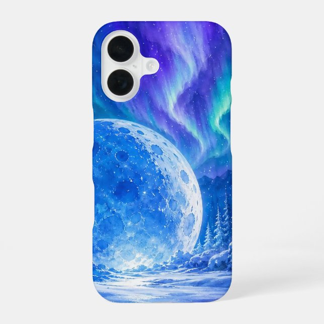 Blue Moon Aurora Handyhülle iPhone 16 Hülle (Rückseite)