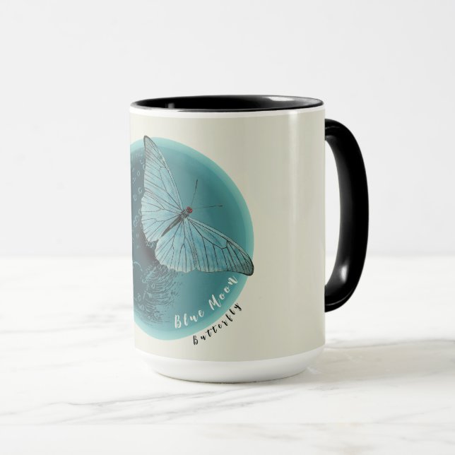 Blue Moon Butterfly Tasse (VorderseiteRechts)