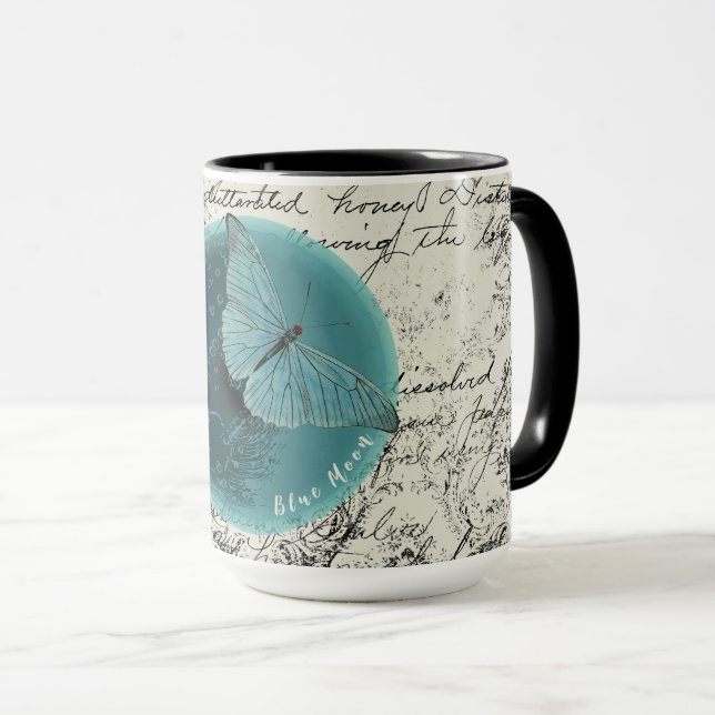 Blue Moon Butterfly Tasse (VorderseiteRechts)
