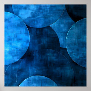 Blue Moon Circles Poster