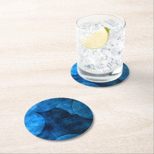 Blue Moon Circles Runder Pappuntersetzer