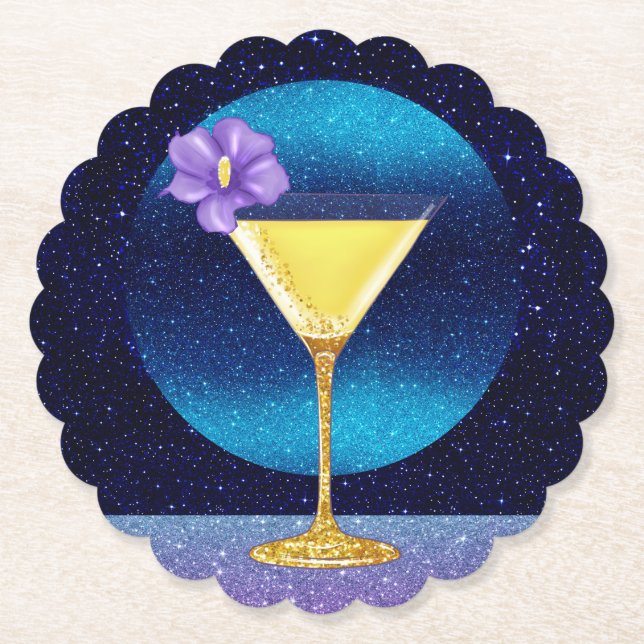 Blue Moon Cocktail Untersetzer (Vorderseite)