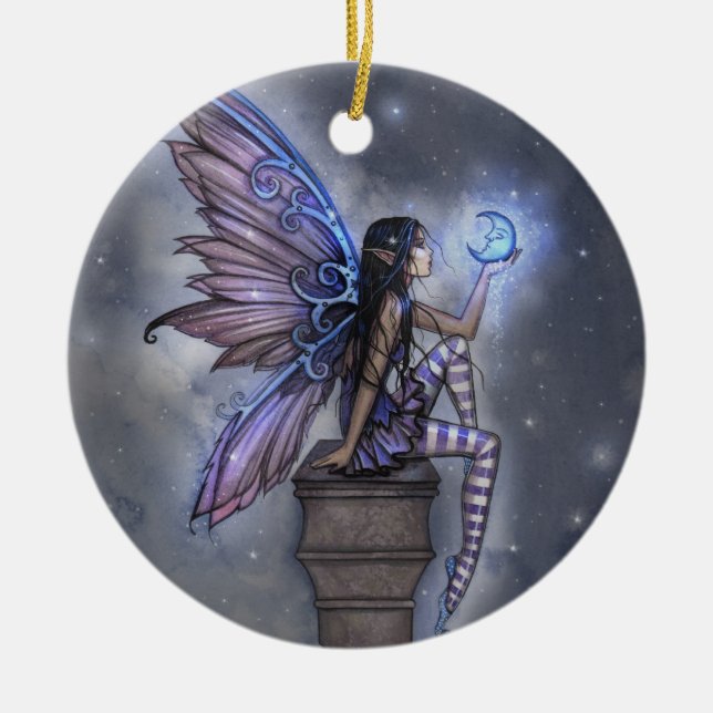 Blue Moon Fairy Fantasy Ornament (Vorne)