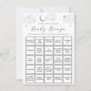 Blue Moon Finden Sie die Baby Bingo Game Card Einladung