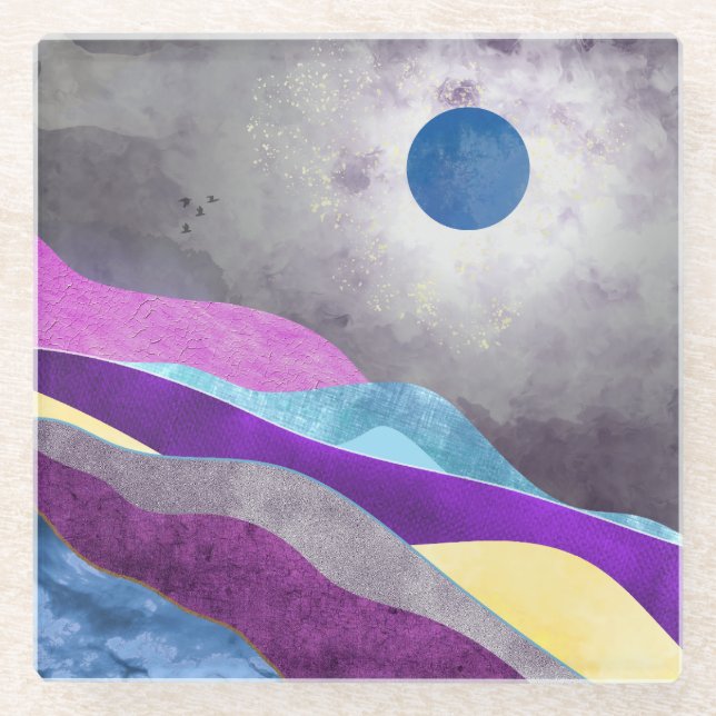 Blue Moon Glasuntersetzer (Vorderseite)