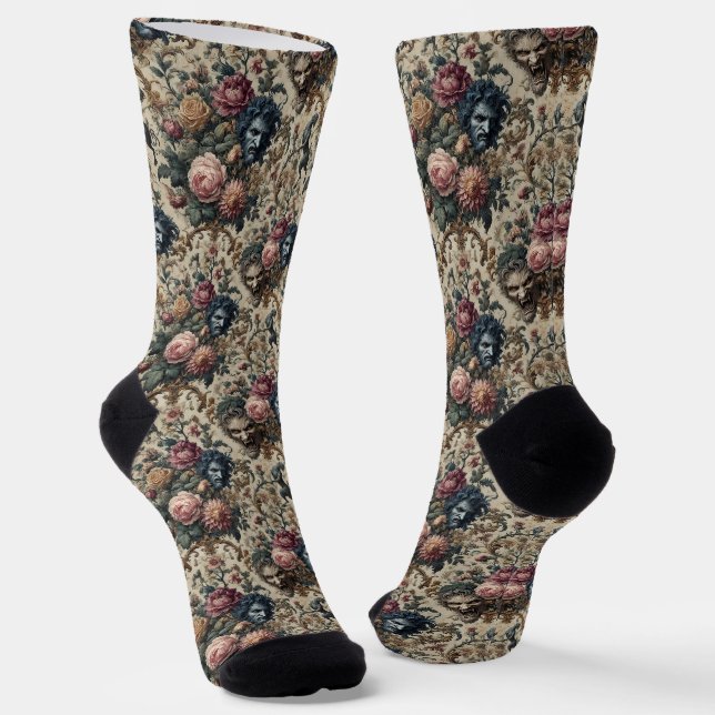 Blue Moon Grimoire - Gotisches Viktorianisches Tap Socken (Gewinkelt)