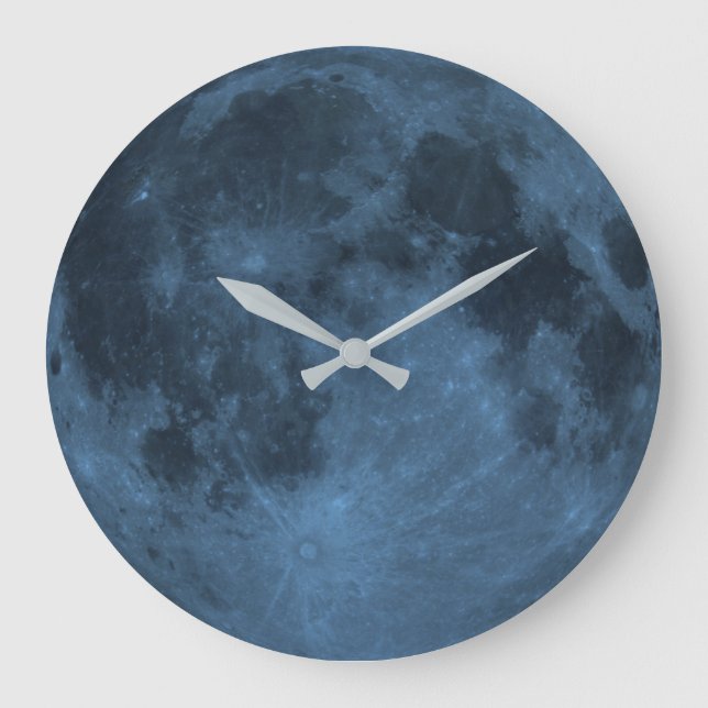 Blue Moon Große Wanduhr (Vorderseite)