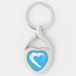 Blue Moon Heart Keychain Schlüsselanhänger