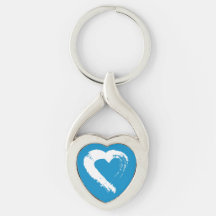 Blue Moon Heart Keychain
