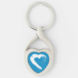 Blue Moon Heart Keychain Schlüsselanhänger