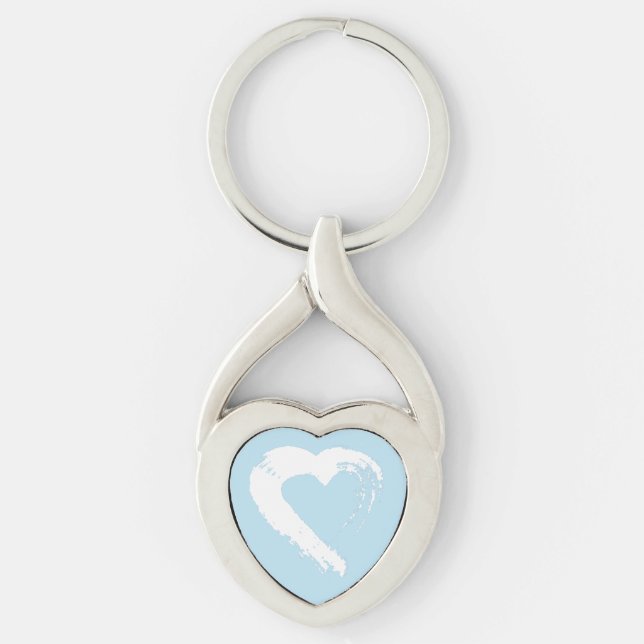 Blue Moon Heart Keychain Schlüsselanhänger (Vorderseite)