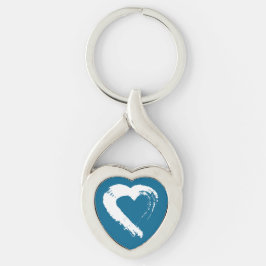 Blue Moon Heart Keychain Schlüsselanhänger